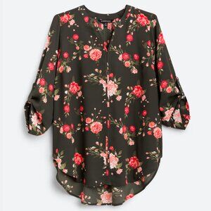 41 Hawthorn Karie Split Neck High-Low Hem Blouse — Size 1X